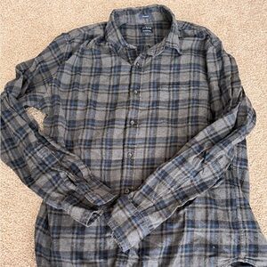J. Crew Casual Blue and Gray Checkered Shirt